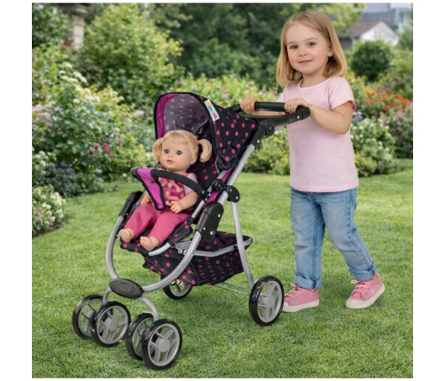 Alice Leļļu rati 2in1 Black/Pink