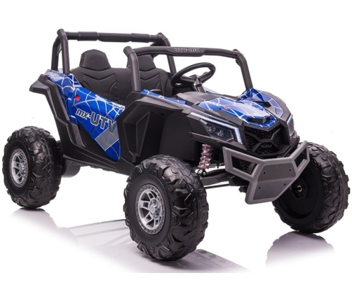 Divvietīgs bērnu elektromobilis Bagijs UTV-MX Blue Spider Painted