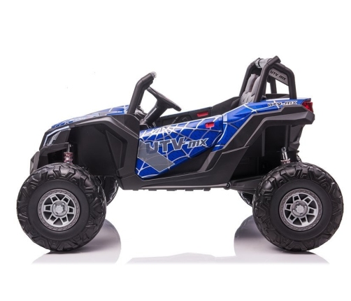 Divvietīgs bērnu elektromobilis Bagijs UTV-MX Blue Spider Painted