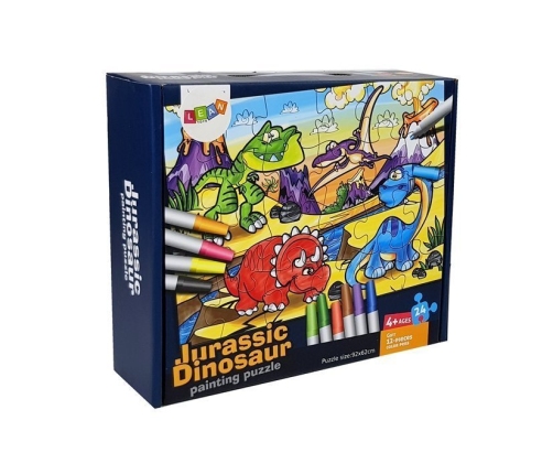 Jurassic Dinosaur Painting Puzzle 24 parts