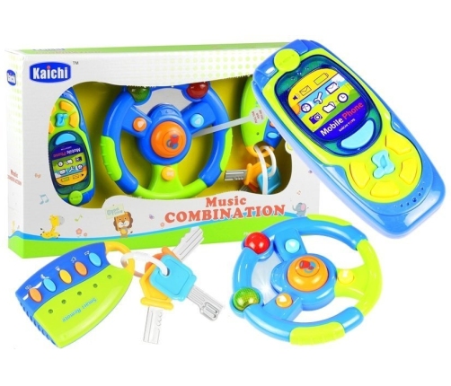 Baby Car Set Keys Steering Wheel Mobile Phone