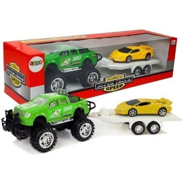 Set of  Vehicles Yellow Sportcars Green Off-Road with Friction
