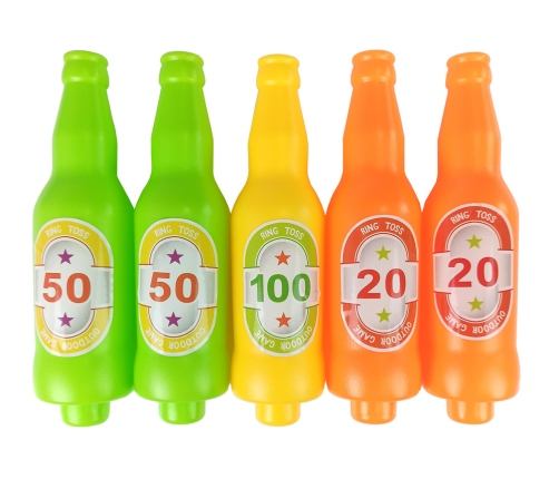 Handball Game Hoop Throw Coloured Bottles Points