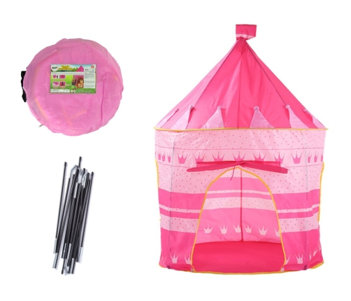 Tent  Princess Palace For Kids Garden Crown Pink