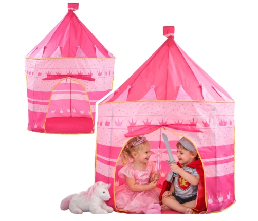 Tent  Princess Palace For Kids Garden Crown Pink