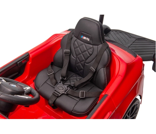 Детский электромобиль BMW M5 с платформой и ручкой для родителей Red lacquered