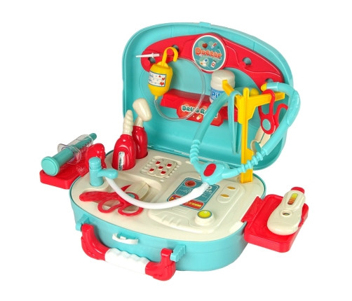 Little Doctor Set Turquoise Suitcase Stethoscope Scissors