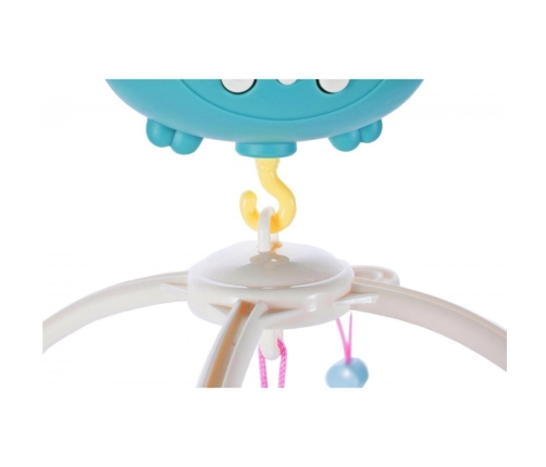 Crib Carousel Music Box with Lamp Rattles Teddy Bears Blue