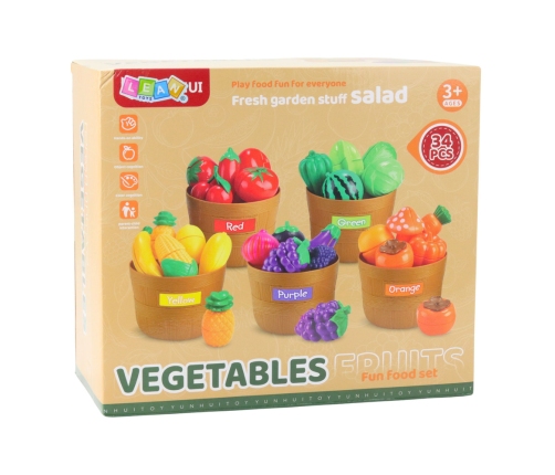 Fruit and Vegetable Sorting Educational Set for Cutting 34 pcs.