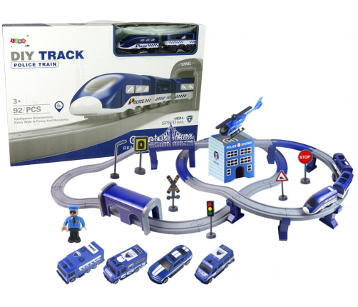 Police Town Train Set Blue 203 km/h