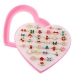Set of Children's Rings Adjustable Various Heart Patterns 36 pcs.