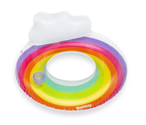 Bestway 43647 Koło do pływania z oparciem Tęcza 1.07m