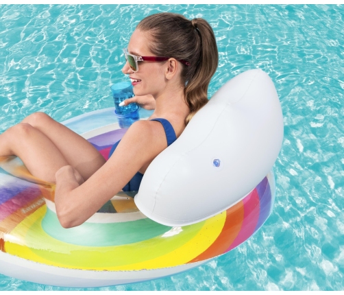 Bestway 43647 Koło do pływania z oparciem Tęcza 1.07m