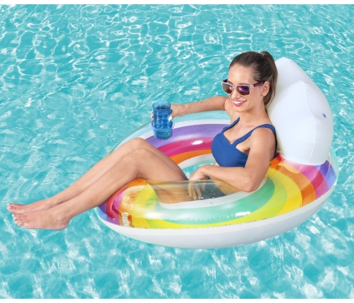Bestway 43647 Koło do pływania z oparciem Tęcza 1.07m