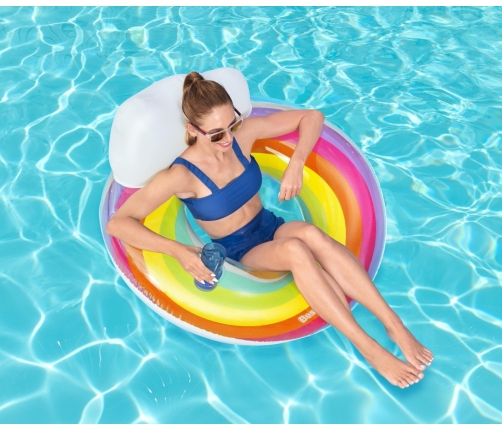 Bestway 43647 Koło do pływania z oparciem Tęcza 1.07m