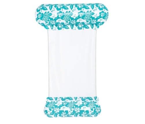 Bestway 43839 Fotel Leżak siatkowy do pływania Miętowe kwiaty 1.45m x 87cm