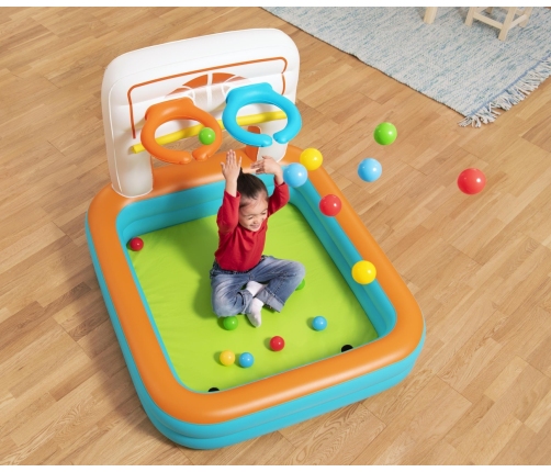 Bestway 52728 Basen dmuchany wielofunkcyjny z piłeczkami Koszykówka Piłeczki i Piłka nożna 1.20m x 1