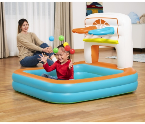 Bestway 52728 Basen dmuchany wielofunkcyjny z piłeczkami Koszykówka Piłeczki i Piłka nożna 1.20m x 1