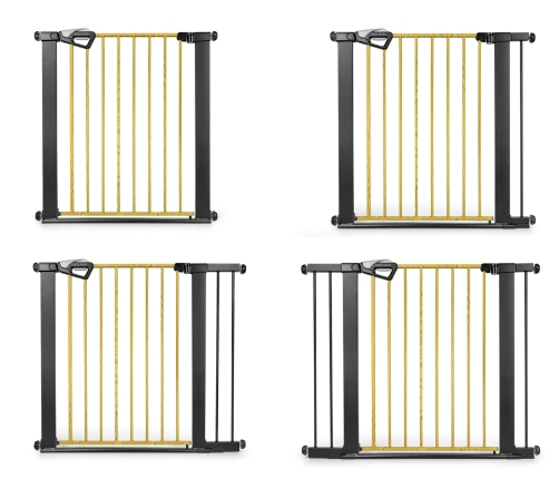 Bramka zabezpieczająca Barierka na schody z rozszerzeniami Guardy 104 Black Natural