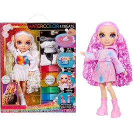 MGA 507581  Rainbow High Watercolor And Create Lalka Do Malowania Z Fioletowymi Oczami
