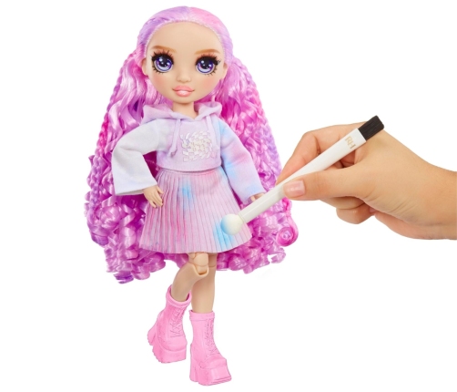 MGA 507581  Rainbow High Watercolor And Create Lalka Do Malowania Z Fioletowymi Oczami