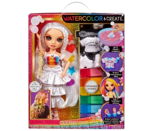 MGA 507598 Rainbow High Watercolor And Create Lalka Do Malowania Z Brązowymi Oczami