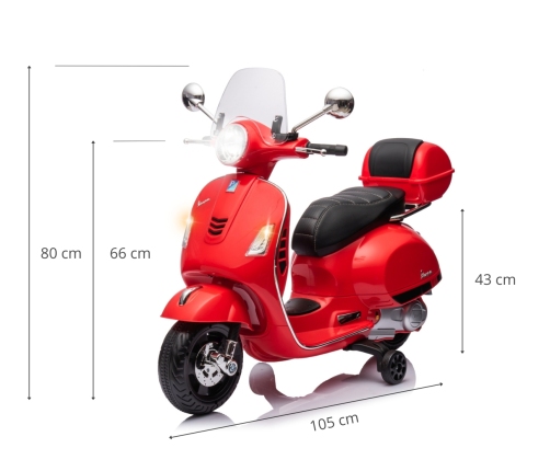 Bērnu elektriskais motocikls Vespa GTS Super Red