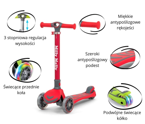 Skrejritenis Milly Mally Boogie Red