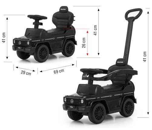 Детская машинка-каталка Milly Mally MERCEDES G350d Black