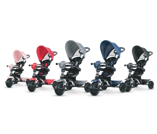 Bērnu trīsritenis Qplay Cosy Pink 4in1