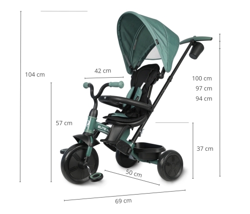 Qplay Rowerek Trójkołowy Elite Platinum Green