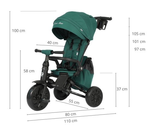 Qplay Nova Max Green Trīsritenis