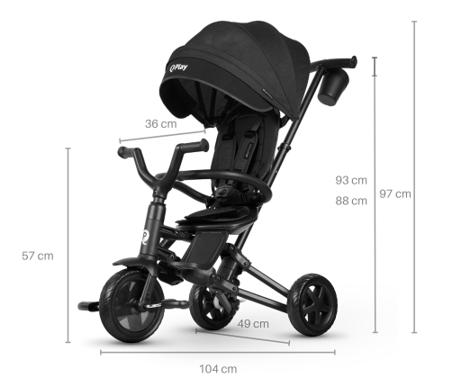 Qplay Nova Niello Black Трёхколёсный велосипед