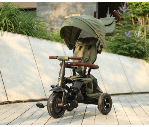 Bērnu trīsritenis Qplay Rito Deluxe Rubber Olive