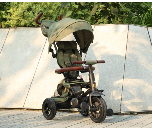 Bērnu trīsritenis Qplay Rito Deluxe Rubber Olive