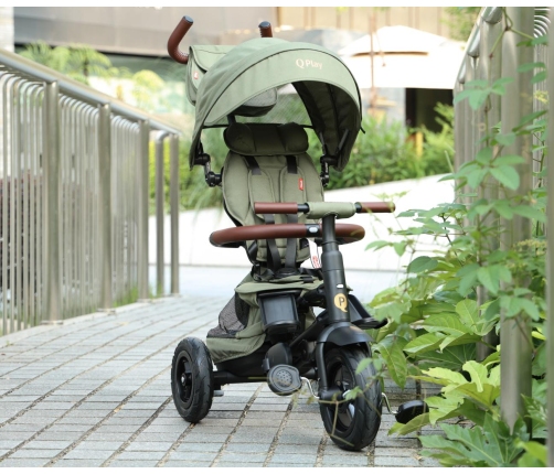 Bērnu trīsritenis Qplay Rito Deluxe Rubber Olive