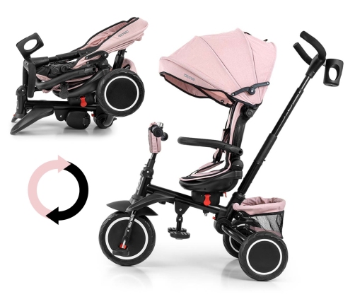 Bērnu trīsritenis Milly Mally Stanley Rubber New Pink