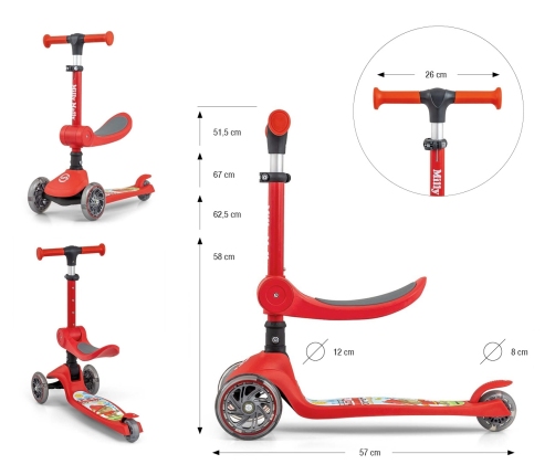 Самокат Milly Mally Fuzzy Red