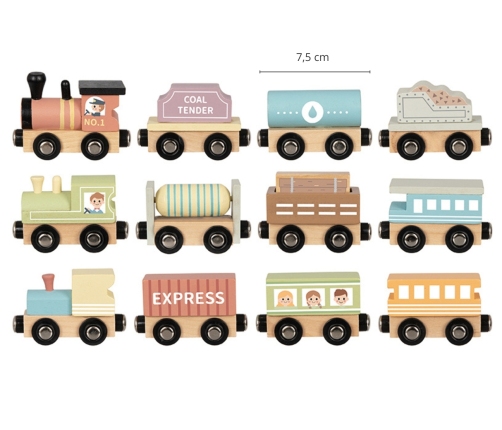 Tooky Toy TH647N Zestaw małej kolei drewnianej