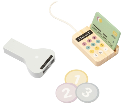 Tooky Toy TP543 Drewniana kasa sklepowa