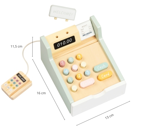 Tooky Toy TP543 Drewniana kasa sklepowa