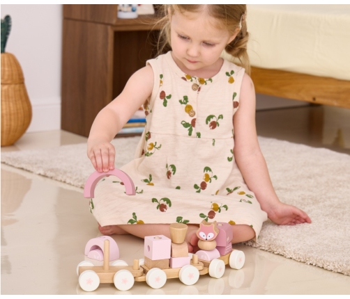 Viga 44269 PolarB Drewniany pociąg z elementami do układania