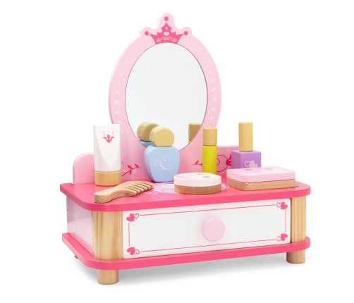 Viga 44571 Drewniana toaletka z lustrem i akcesoriami