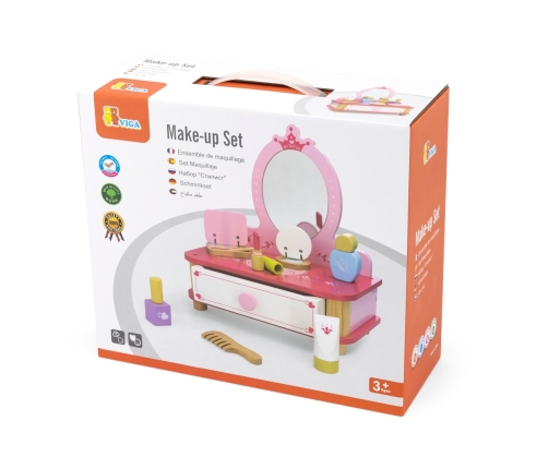 Viga 44571 Drewniana toaletka z lustrem i akcesoriami