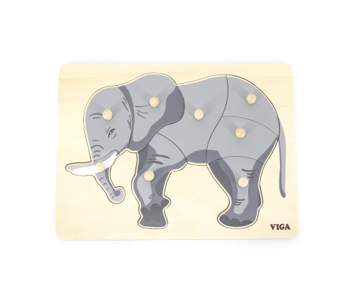 Viga 44601 Puzzle na podkładce z uchwytami - Słoń