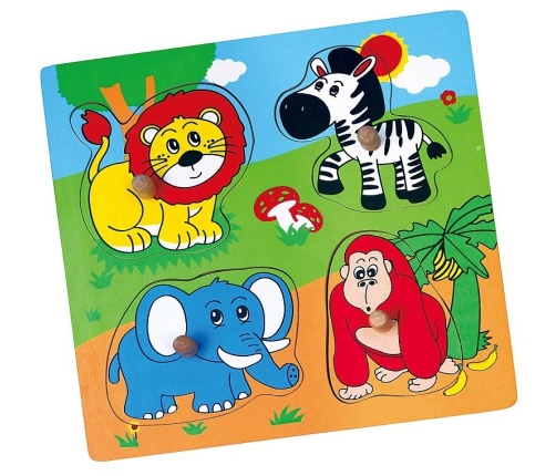 Viga 59563 Wooden Flat Puzzle - Wild Animals
