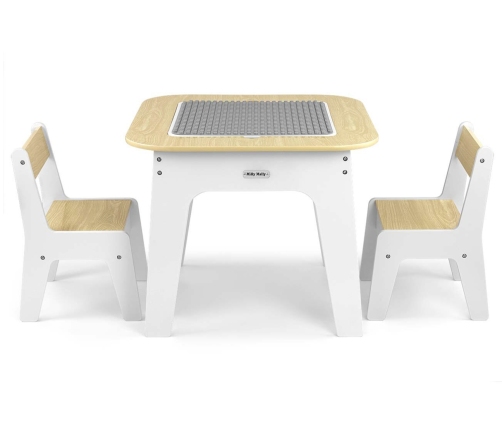 Zestaw mebli Olaf Blocks - Stolik i dwa krzesełka White