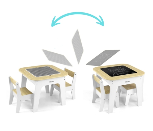 Zestaw mebli Olaf Blocks - Stolik i dwa krzesełka White