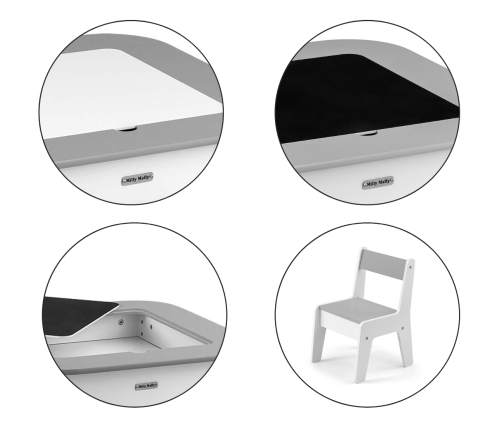 Zestaw mebli Olaf - Stolik i dwa krzesełka Grey