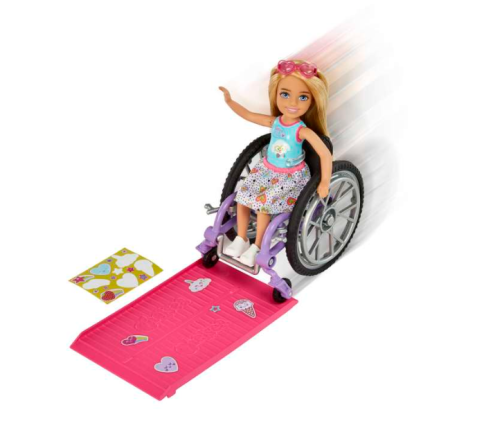 Barbie Club Chelsea Doll + Wheelchair HGP29